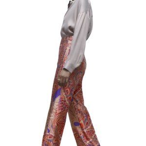 ZARA PRINTED PANTS MULTICOLLOR HIGH WASTED 7849/272/694 SIZE L
